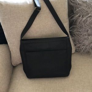 Coach pebbled leather black handbag great shape